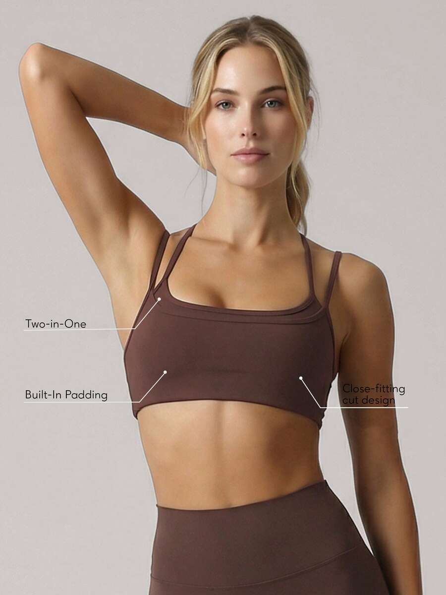 Sodalemon Women's Adjustable Strap Racerback Sports Bra