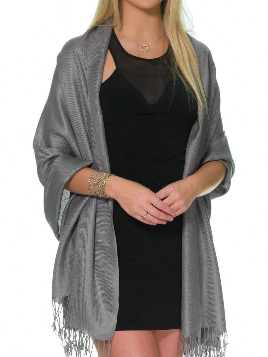 Shawls And Wraps Evening Dresses, Large Soft Wedding Shawl - 灰色 - 查看 1