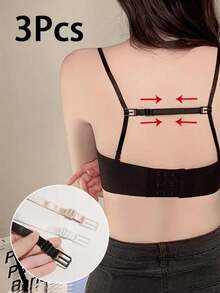 3pcs Adjustable Non-Slip Elastic Bra Strap Clips, Suitable For Sports Bras - Multicolor - View 1