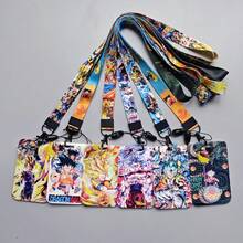 2-In-1 Detachable Lanyard Necklace With Retractable Phone Strap & Card Holder, Creative Slide Cover Card Case For Student ID/Access Card - Multicolor - View 2