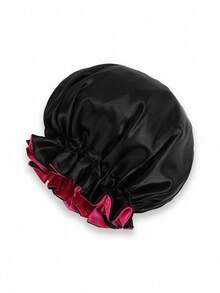 1pc Two Tone Satin Hat Silk Bonnet Satin Bonnet - 粉色 - 查看 5