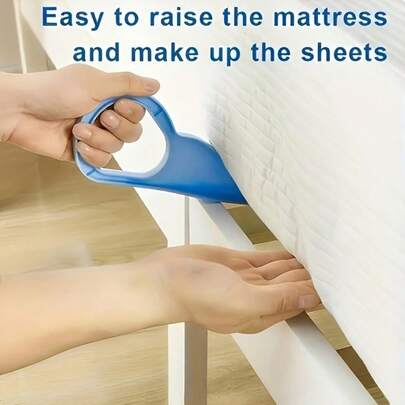 3 Piecesset, Including 2 Mattress Risers And 1 Sheet Wrinkle Eliminator. Made Of Durable Wooden Material, Smooth And Burr-Free, Sturdy And Long-Lasting. To Use, First Lift The Mattress With The Mattress Riser, Then Quickly Tuck The Sheet Into The Gap Between The Mattress And Bed Frame Using The Sheet Wrinkle Eliminator.