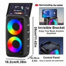 Portable Speaker, Karaoke Speaker With 1 Microphone, Colorful LED Lights, TWS Pairing, Portable Karaoke For Adults With Rechargeable, Home Outdoor, Home Party Outdoor Birthday Gifts. - Xem 4