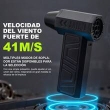 Mini soplador de polvo turbo, secador eléctrico portátil, ventilador de chorro turbo ajustable a 3 velocidades, soplador de nieve con luz LED, soplador potente recargable de alta velocidad, adecuado para automóvil, computadora, teclado, uso doméstico, soplado de hojas y al aire libre. - Negro - Ver 2