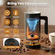 SUPERLEX Electric Milk Frother, Milk Mixer, With 4 Modes (Including Heating And Frothing Functions), 600ml Large Capacity, Stainless Steel Material Easy To Clean – Very Suitable For Use In Apartments, - 查看 7