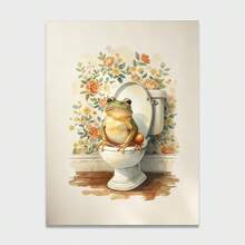 1PC Funny Frog Bathroom Art Prints - Tacky Home Decor - Bathroom Prints - Shower Wall Art - Bathroom Wall Decoration - Animal - View 9