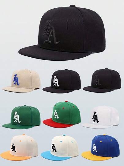 1 pieza Gorra de béisbol unisex bordada con LA para uso al aire libre, estilo hip hop - Ajustable, adecuada para senderismo, escalada, viajes y deportes al aire libre