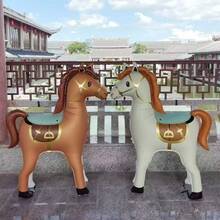 1pc 58-Inch Standing Horse Shaped Balloon, Racing Horse Party Decoration, Birthday Celebration Gift, Indoor Outdoor Decor - Large Noble Horse - View 3
