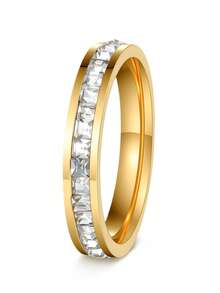 Rose Gold-Plated Eternal Stainless Steel Ring, Couple Rings, Unisex Jewelry Accessories, Suitable For Weddings, Engagements, And Daily Wear Jewelry - Multicolor - View 33