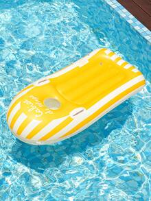 1pc Summer Thickened Striped Surf Pool Floats Inflatable Water Board Handles, Pool Inflatable, Beach Essentials, Pool Float - Multicolor - View 9
