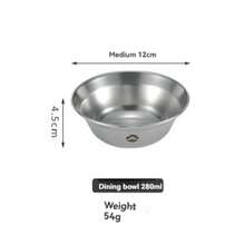 CAMPINGMOON 户外 304 不锈钢餐具套装，便携收纳，露营防摔汤碗，饭碗 S395-13-2P S395-13-4P - 銀色 - 查看 5