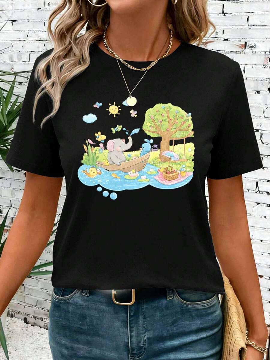 Women T-Shirts - Black - View 1