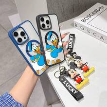 This Disney Mickey Mouse Pattern Lanyard Phone Case Features A Strong Magnetic Closure And Full Coverage Of Acrylic And TPU Material. It's Shockproof, Lightweight, And Suitable For IPhone17/16/11/13/15/15 Plus/15 Pro/15 Pro Max/12/14 Pro Max/11 Pro Max/12 Pro/12 Pro Max/13. It's A Popular Birthday Gift, Business Gift, Durable, Stain-Resistant, And Fingerprint-Resistant New Phone Case For Men And Women. It Also Includes A Mickey Mouse Phone Case And Mickey Mouse Doll Bracelet. Compatible With SamsungGalaxy S20, S21, S22, S23, And S24 Series. It's The Perfect Gift For Friends And Family. This Stylish Phone Case Is Fun, Lightweight, And Durable. IPhone17 Pro Max Phone Case, Minnie Phone Case. - Màu xanh lam - Xem 4
