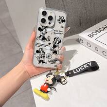 This Disney Mickey Mouse Pattern Lanyard Phone Case Features A Strong Magnetic Closure And Full Coverage Of Acrylic And TPU Material. It's Shockproof, Lightweight, And Suitable For IPhone17/16/11/13/15/15 Plus/15 Pro/15 Pro Max/12/14 Pro Max/11 Pro Max/12 Pro/12 Pro Max/13. It's A Popular Birthday Gift, Business Gift, Durable, Stain-Resistant, And Fingerprint-Resistant New Phone Case For Men And Women. It Also Includes A Mickey Mouse Phone Case And Mickey Mouse Doll Bracelet. Compatible With SamsungGalaxy S20, S21, S22, S23, And S24 Series. It's The Perfect Gift For Friends And Family. This Stylish Phone Case Is Fun, Lightweight, And Durable. IPhone17 Pro Max Phone Case, Minnie Phone Case. - Blue - View 7