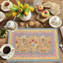 1pc/4pcs/6pcs Bohemian Style Printed Linen Placemats, Suitable For Dining Table, All Season Decor, Modern Washable Tablemats, Room Decor, Coasters, Kitchen Dining Mats, Indoor Outdoor Party Decoration, Home Decor, Ideal Gift - Multicolor - View 7