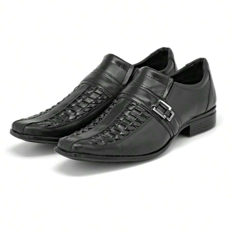 Men's Handmade Dress Shoes With Stitched Non-Slip Soles - Negro - Ver 1