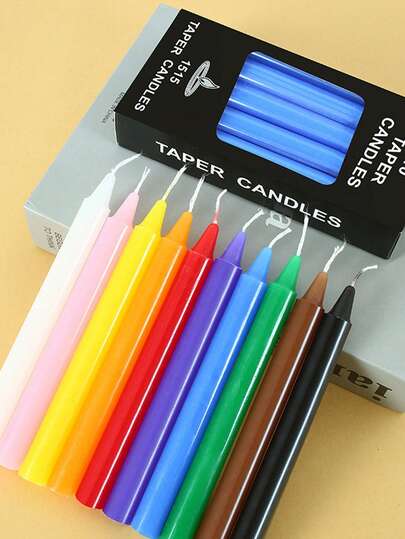 10pcs/Box Straight Candles, 16cm High, 2-Hour Burn Time, Unscented, Compact & Elegant. Suitable For Indoor/Outdoor Use, Ideal For Power Outages, Weddings, Churches, Holidays, Birthday Parties & Gatherings. Dripless Cone-Shaped Decorative Candles.