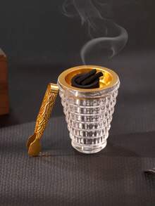 1pc/Set Modern Minimalist Luxury Glass Incense Burner And Aroma Diffuser. 3D Geometric Textured Bakhoor Incense Holder, Nordic Crystal Glass Bakhoor Incense Burner, Suitable For Weddings, Home Decor, Bedroom, Living Room (As A Centerpiece), Office, Yoga Studio And Parties, Creating An Elegant Ambiance. - Multicolor - View 13