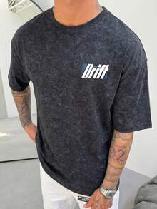 FRACTYR 男士夏季休闲街头服饰 | 日本街头赛车“Hyper Drift”图案T恤 | 必备复古街头风单品 | 圆领短袖上衣 - 黑色 - 查看 2