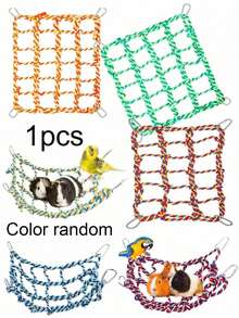 Colorful Bird Climbing Rope Net, Hamster Climbing Rope Net, Pet Hammock, Bird Ladder Rope Bridge, Small Animal Rope Net Toys, Cage Decor Accessory Set, Set Includes 1pc/2pcs/3pcs/4pcs/5pcs - View 11