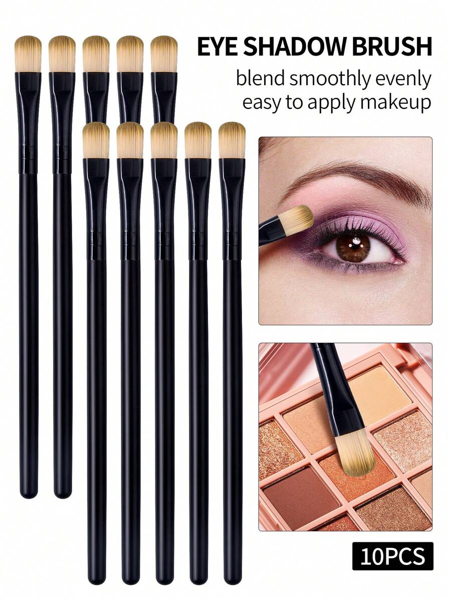 10PCS Eyeshadow Brushes, Professional Soft Synthetic Fibers Eye Makeup Brushes For Blending, Shading & Eyeshadow Application
