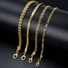 Vòng tay đơn giản bằng đồng mạ vàng 18K, nhiều chi tiết, thích hợp cho nữ đeo hàng ngày, trang sức nhiều lớp thời trang. - Vàng - Xem 8