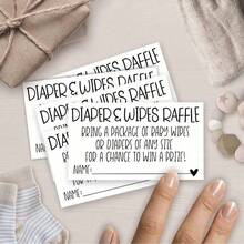 Boletos de rifa de pañales y toallitas húmedas - Inserto de invitación para baby shower - Actividad de juego para baby shower - A - Ver 4