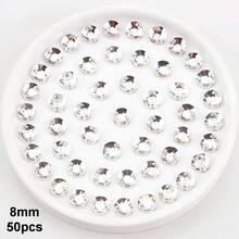 Transparent Clear Glass Crystal, Various Shapes, Shiny Handmade Crystal Rhinestone Decorative Beads, Flat Bottom Drilled Gemstones, DIY Accessories, Can Be Sewn Onto Clothes, Dresses, Bags, Shoes, Brooches, Earrings, Handicrafts - Multicolor - View 24