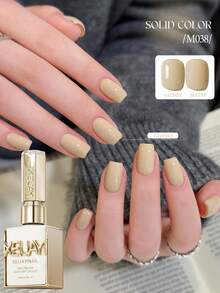 XEIJAYI 新款純黑色凝膠指甲油，美甲沙龍熱門純色凝膠 - 杏色 - 查看 3