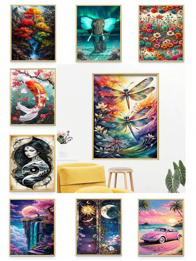5D DIY Diamond Painting Kit met volledige beschildering, 40x70 cm (15,75" x 27,56"), frameloos, groot formaat, handgemaakt decoratief schilderij, wanddecoratie voor thuis, creatief cadeau voor verjaardag, Moederdag, Valentijnsdag of Vaderdag.