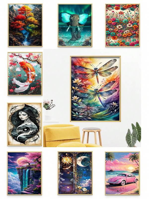 Zestaw do malowania diamentami 5D DIY, 15,75"X27,56" (40x70 cm), duży obraz diamentowy bez ramy, ręcznie robiony obraz dekoracyjny, dekoracja ścienna do domu, prezent na urodziny, Dzień Matki, Walentynki, Dzień Ojca
