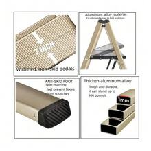 3 Step Ladder, Folding Ladder Stool, Wider Upgraded Non-Slip Treads, Portable Lightweight Ladder For Home And Kitchen, Holds Up To 330 Lbs. - C - View 8