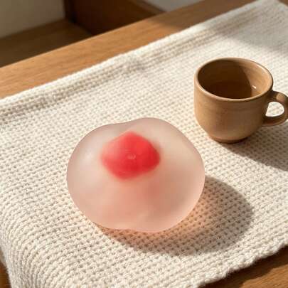 1pc Creative Realistic Peach Squeeze Toy! Made Of Transparent Soft & Bouncy TPR Material, Detailed Peach Shaped Design, Soft & Slow Rebound When Squeezed, Won't Deform Or Get Dirty, Material With No Odor, Cross-Border Hot-Selling Stress Relief Gadget, Suitable For Office Desk, Bookshelf, And As Gift To Friends