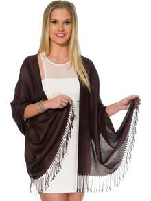 Shawls And Wraps Evening Dresses, Large Soft  Wedding Shawl - 棕色 - 查看 4