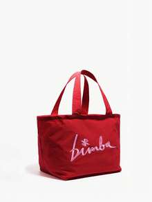 Large Lightweight Embroidered Tote Bag, Elegant Shoulder Bag - Burgundy - View 4