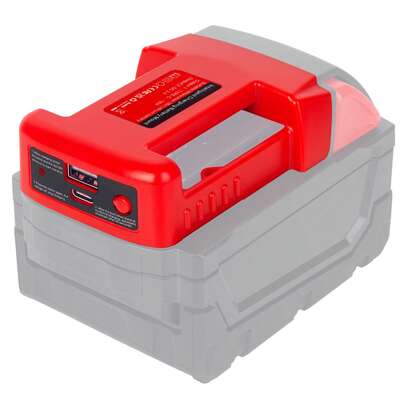 NVNOWU 18V Portable Adapter For Mil.Wauke Lithium Battery, With 5V USB Port And 18W Type-C Charging Port