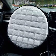 Universal Car Steering Wheel Cover - Heat Insulation, Sun Protection, High Temperature Resistant Design, Suitable For Various Car Models And SUVs/Sedans - Silver - View 7