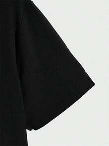 Camiseta unisex negra de talla única RILEY GREEN SIGNED, versátil para uso diario, manga corta de verano para mujer, alta calidad. - Negro - Ver 5