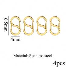 4 chiếc khóa cài lò xo hình chữ S bằng thép không gỉ 304 mạ vàng 18K dùng cho vòng cổ, vòng tay, tự làm trang sức. - Khóa chữ S - Xem 7