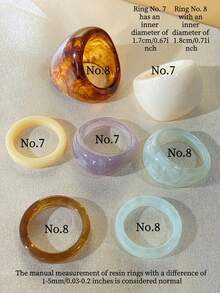 CHOSHILAR 7pcs Resin Stacking Rings Set, Tortoiseshell Handmade Tie Dye Knuckle Rings, 7 Different Designs For Daily, Party, Beach, Birthday, Graduation, Mother's Day, Thanksgiving - Elegant Fashion Gift - Color 17 - View 3