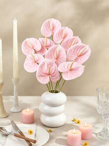 MEHELANY 8/4/1 Stück künstliche rosa Paradiesvogelblume, künstlicher Paradiesvogel, Kunststoff-Langstiel-Kunstpflanze, geeignet für Party- und Heim-Vasendekoration, Hochzeitstisch-Arrangement, Innendekoration, DIY-Blumenstrauß, Geschenk für Frauen - Hell-Pink - Übersicht 5