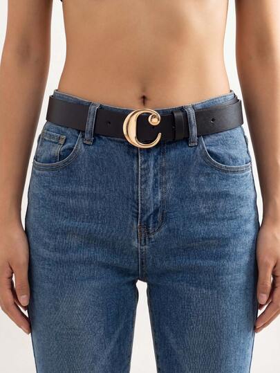 1件装女士新款时尚高端PU腰带，可装饰牛仔裤、连衣裙