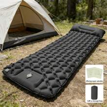 1pc Inflatable Sleeping Pad With Pillow, Suitable For Camping - Built-In Foot Pump, Repair Patch Included, Quick Inflation, Can Be Used In Pools, Upgraded Ultra-Light Design, Durable And Compact Sleeping Pad, Moisture-Proof Air Mattress, Suitable For Backpacking, Hiking, Travel And Camping. - Multicolor - View 3