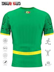 Top da Copa do Mundo de 2026 do Senegal, Tops Esportivos e Roupas Esportivas Externas para Homens e Jovens dos Leões de Teranga, Camiseta Confortável de Gola Redonda e Roupa Esportiva Profissional, Roupa Casual, Adequada para Jogos de Futebol, Treinamento e Fitness, Também um Excelente Presente para Homens e Mulheres - Verde - Visão 2