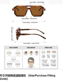 1/3pcs Retro Square Frame Glasses For Women, Vintage Style Eyewear For Travel, Beach, Halloween Decoration - Multicolor - View 11