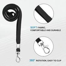 1pc (Lanyard + Card Holder) Personalized Transparent ID Card Holder, Comes With Black Lanyard And Vertical ID Card Sleeve, Halter For Daily Use To Hang Keys, Wallet, Earphones, Anti-Lost Accessory Suitable For Office, Business And Travel - Simple Style - View 3
