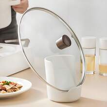 رف تخزين غطاء سيراميكي، رف تخزين الملعقة، رف تخزين متعدد الوظائف للتصريف، مناسب للأغطية والأوعية والملاعق وإكسسوارات المطبخ - مشاهدة 8