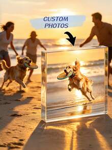 Custom Square Acrylic Photo Frame With Transparent Modern Borderless Design, Suitable For Home And Office, Excellent Indoor Decor. It Is A Thoughtful Personalized Gift As Well As A Precious Collectible. Suitable For Home Decor And Anniversary Gifts, Pet Memorials (Dog, Cat) - Multicolor - View 1