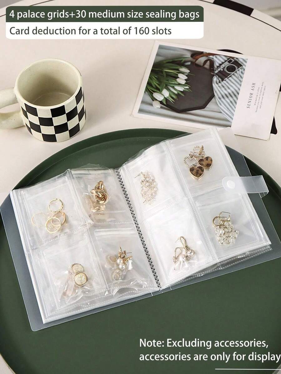 1pc Plastic Transparent Dust-Proof 84/160 Grid Anti-Oxidation Jewelry Accessory Storage Bag/Organizer - Clear - View 1