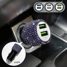 1 pièce Chargeur de voiture avec strass étincelants, chargeur rapide Type-C PD 20W et USB QC3.0, 12/24V universel pour voiture, camion, SUV, câble de charge rapide 3-en-1 pour téléphones, écouteurs, caméra de tableau de bord, GPS, drones, cadeau idéal pour anniversaire, vacances et accessoires automobiles - Chargeur de voiture - Voir 46